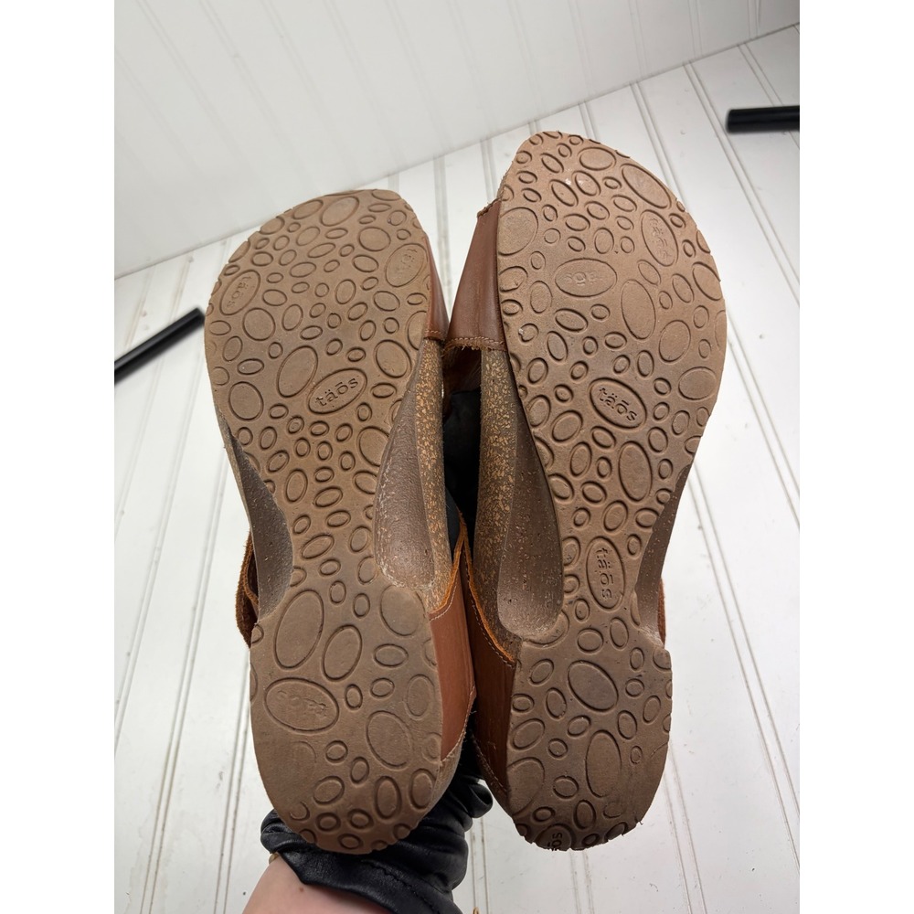 Taos Trulie Leather Slide Brown Toe Loop Cork Wedge Sandals Women's Size 9-9.5 - Picture 5 of 10